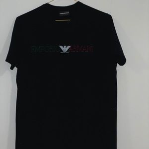 EMPORIO ARMANI- Jersey T-Shirt Tri Color Logo E/A